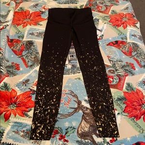 Lululemon Speed Wunder tight gold sparkle